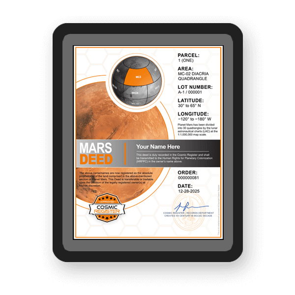 can you buy land on mars - planet mars deed