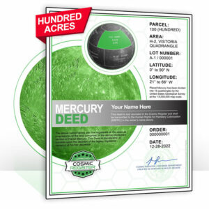 mercury 100 hundred acre planet mercury land deed