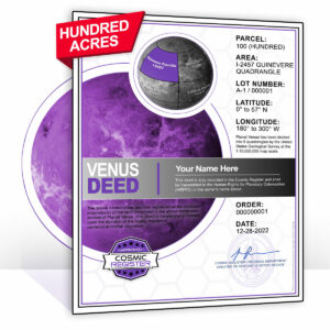 planet venus 100 acre deed personalized gifts by cosmic register